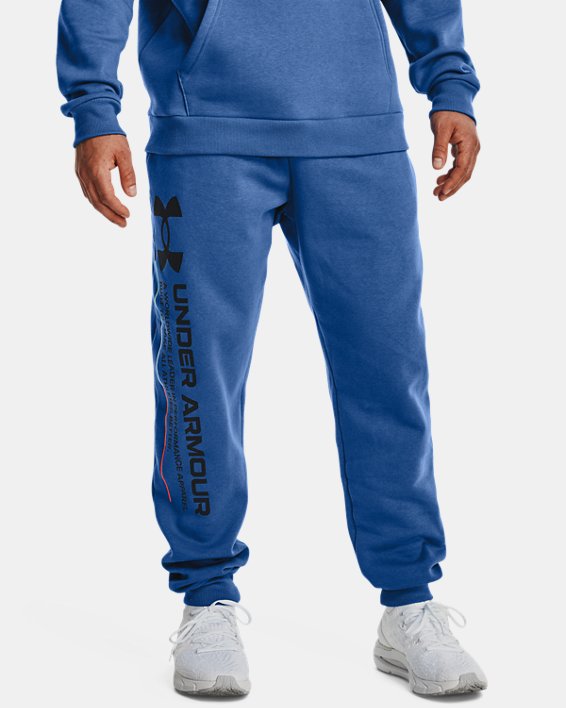 Men's UA Rival Fleece Chroma Pants, Blue, pdpMainDesktop image number 0
